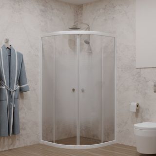 Душевой уголок Triton Лайт Щ0000064835 90x90 см профиль белый стекло с узором